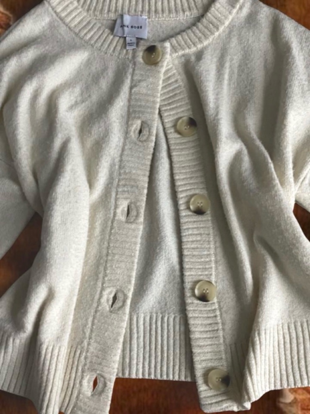 Cream Button-Front Cardigan Jacket - Picture 2 of 3